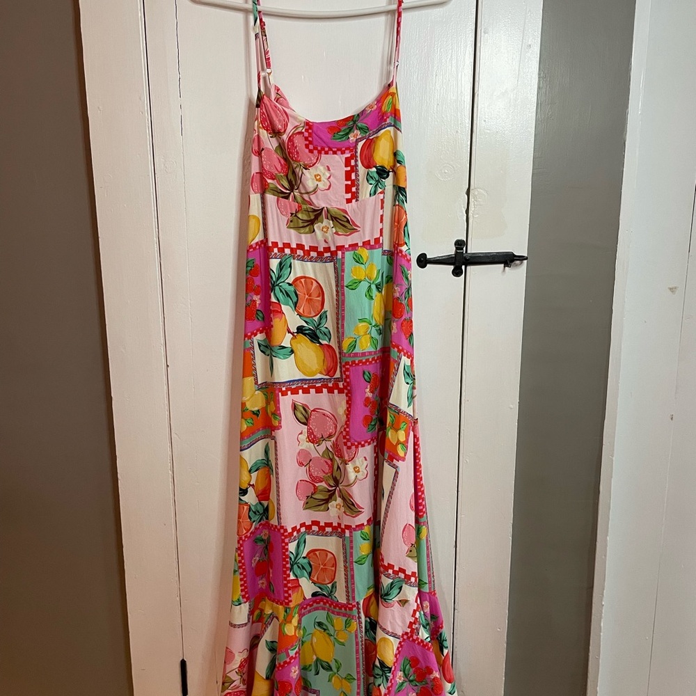 Paper Heart Bright Fruit Patchwork Tie Back Maxi … - image 1